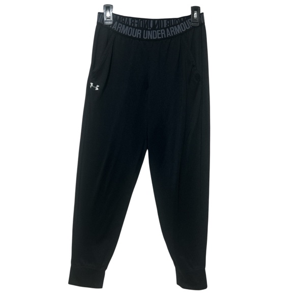 Under Armour Pants - Under Armour HeatGear Black Loose Fit Joggers with Logo Waistband